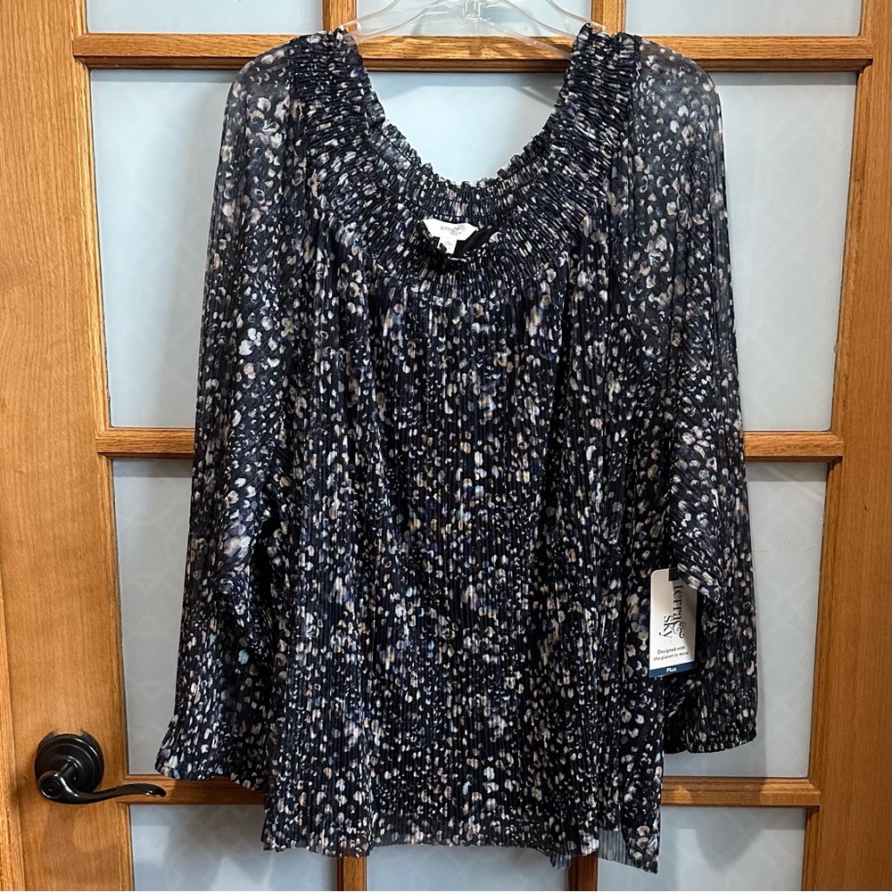 Terra & Sky Bundle Of Three Long Sleeve Tops Women’s Sz 3X (24W-26W)  K652